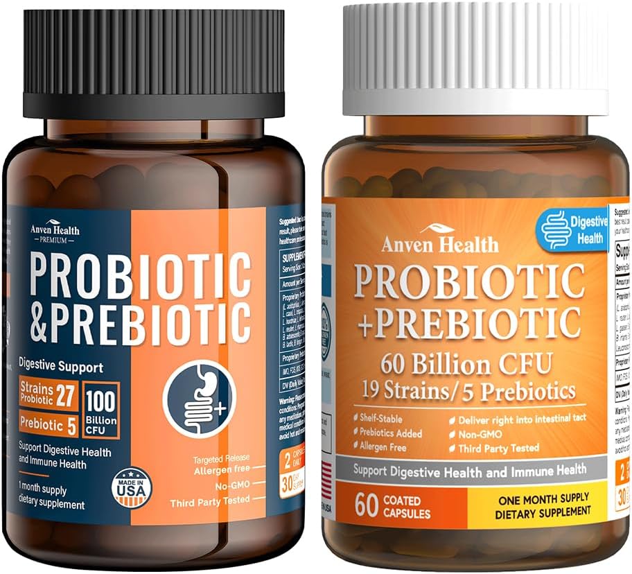 100 miliardi di probiotici per uomini e donne 27 Strains 5 prebiotici organici 60 miliardi di probiotici e prebiotici per donne e uomini