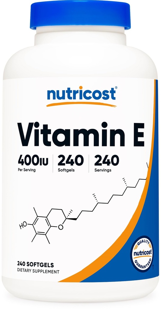 Nutricost Vitamina E 400 IU, 240 Capsule Softgel - Gluten Free, Non OGM