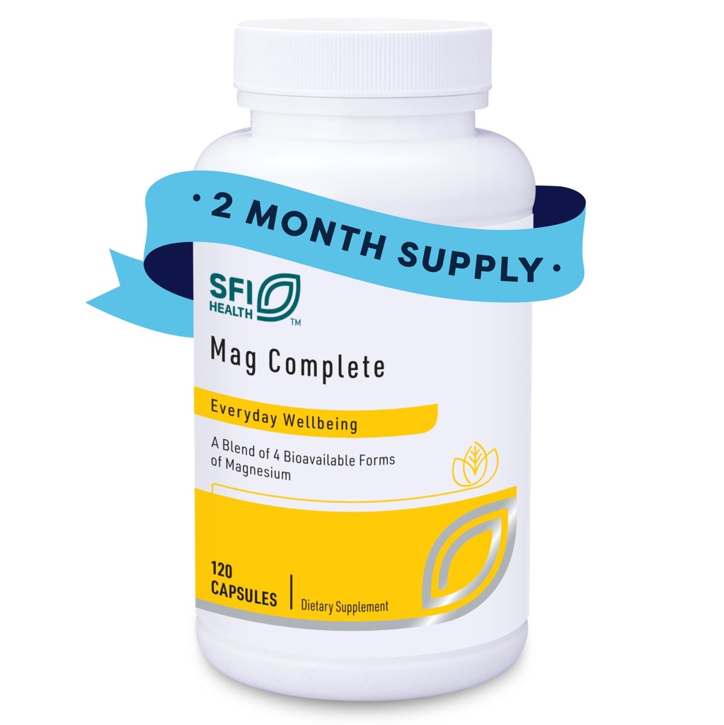 Klaire Labs SFI Health Mag Complete - Magnesium Complex Supplement - con Biodisponibile Magnesio Succinate, Taurinate, Malate & Citrate - Supporto Un Cuore sano, Energia & Nerves (120 capsule)