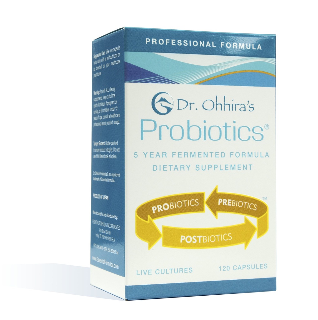 Formula essenziale Dr. Ohhira Probiotics Formula professionale con 5 anni Fermented Prebiotics, Probiotici attivi dal vivo e L'unico prodotto con metaboliti postbiotici, 120 capsule