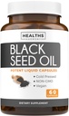 Olio di semi neri - 60 capsule di softgel (non OGM & Vegan) Premium Nigella Sativa prematura a freddo che produce olio di semi di cumino nero puro con vitamina E - 500mg ciascuno, 1000mg per 2 capsule di servizio