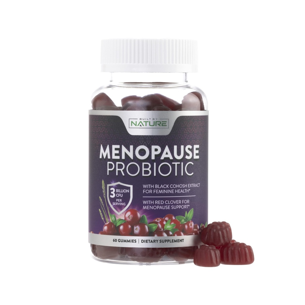 Menopause Supplementi per le donne - Menopause Probiotic Gummy - Menopause Relief delle donne per i flash caldi, Night Sweats & Mood Swings with Black Cohosh & Cranberry - Non-GMO, Vegan - 60 Gummies