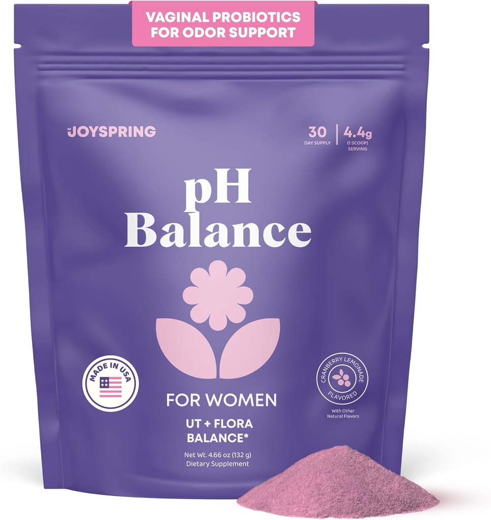 JoySpring Vaginal Probiotic Powder Supplement | Lactobacillus Acidophilus | D Mannosio con mirtillo per le donne | D-Mannose Powder Supports Feminine pH Balance & Vaginal Health | Sugar-Free,30 Servings