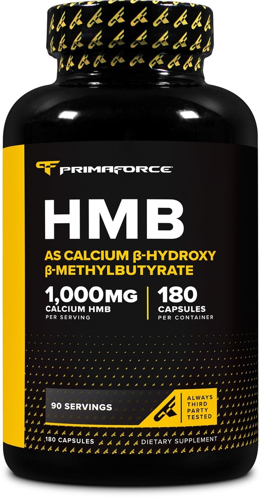 Primaforce HMB (Beta-Hydroxy Beta-Methylbutyrate) 1000mg, 180 capsule (500mg Per Capsule) - Gluten Free e Non-OGM Supplement