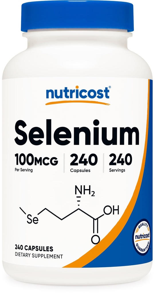 Nutricost Selenium Supplement 100mcg, 240 Capsule, Vegetariano, Gluten Free & Non-GMO