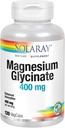 Solaray Magnesium Glycinate 400 mg | Rilassamento sano, Bone e supporto cardiovascolare (120 CT, 30 Serve)
