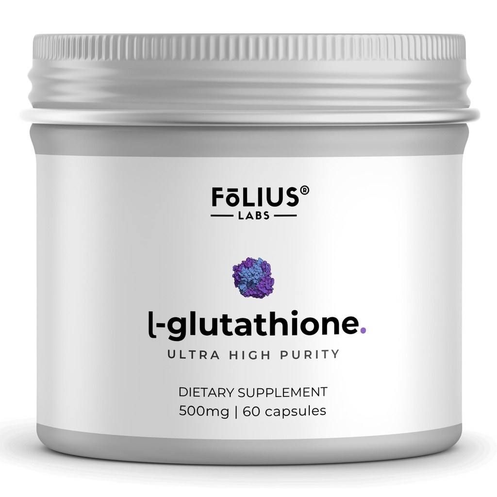 Ultra ad alta resistenza L-Glutathione 98% Supplemento per la pelle di Glowing - Supplementi di collagene per le donne e gli uomini - 500mg Formula concentrata, Ridotto L-Glutathione Supplemento - 60 capsule