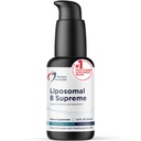 Design per la salute Liposomal B Supreme - Liquid B Vitamin Complex con assorbimento superiore - Folate, Vitamina B12, B6, Biotin, TMG + di più - Pompa di consegna orale con agrumi (50 Serve / 1.7oz)