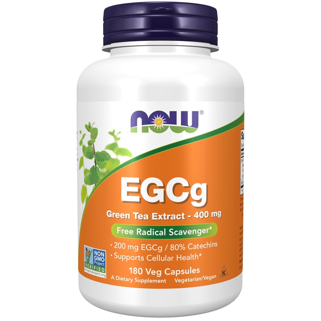 NOW Foods EGCg, Estratto di tè verde, 400mg, 180 Vcaps (Pack of 2)
