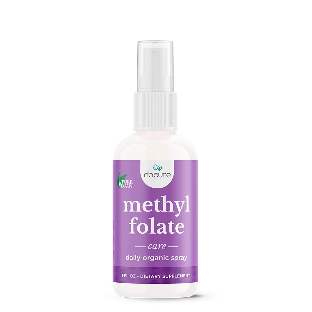 nbpure Methylfolate Vitamin B9 Spray Supplemento, liquido Folic Acid Spray, 1 oz