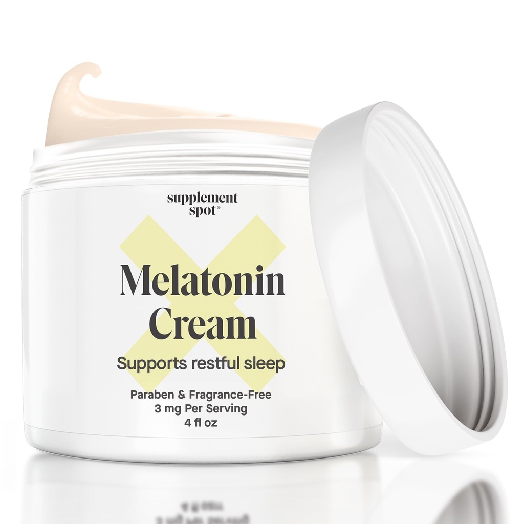 Crema di melatonina per il sonno riposante – Melatonin Sleep Supplement Reset Biological Body Clock – Paraben, Fragrance-Free per ridurre le linee sottili e rughe – Crema naturale del sonno (4 oz)