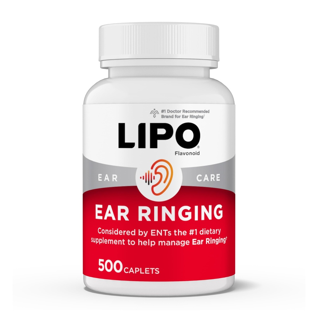 Lipo-Flavonoid Plus Tinnitus Relief - Doctor-Recommended per Anelli - Clinically-Proven Lemon Bioflavonoid Complex con Vitamine C, B1, B2, B6, B12, & Calcium - 500 Caplets