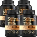 4-in-1 Integratori Turmeri e Aglio con BioPerine – 2360mg Turmeric Ginger Root Capsule con Aglio – Alto Potency Herbal Blend (120 ct, Pack of 4)