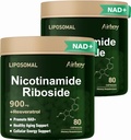 Airboy Liposomal Nicotinamide Riboside 900 mg, NAD Supplemento con Resveratrolo,NMN Alternative NAD Booster Supporto Antiinvecchiamento, Energia, Focus - 80 Capsulex 2 Pack