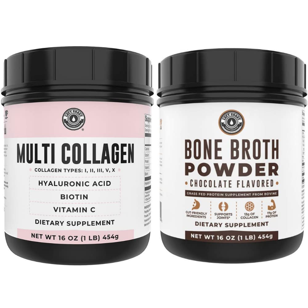 Brodo di Bone e Multi Collagen di Cioccolato di Prestazioni di Costa Sinistra per il supporto di giunture, capelli, pelle e unghie