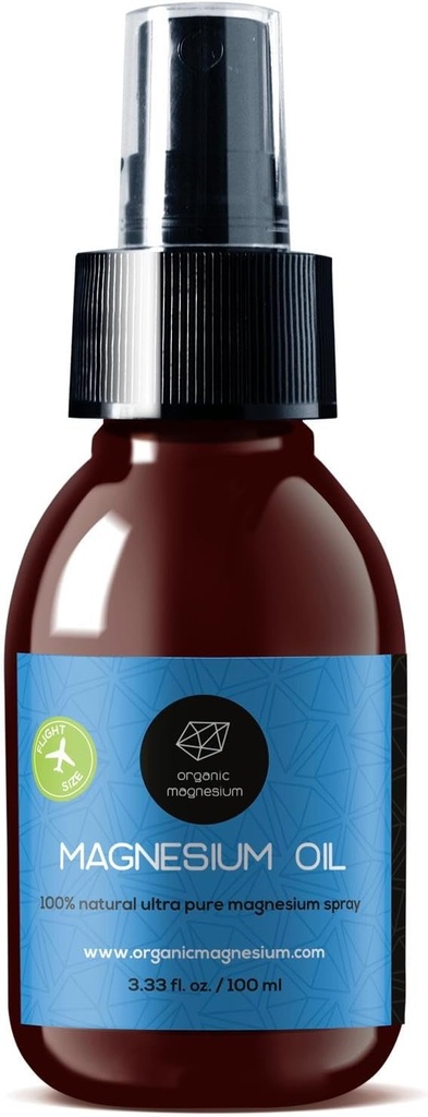 Olio di spruzzo di magnesio - 100% puro cloruro di Magnesio Topico per Crampe di gambe dall'Antico Zechstein Seabed | Perfetto per lo sport, Relax & Sleep | per adulti e bambini (3,33 oz)