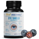 Eye Shield Supplement con Estratto di Bilberry, Lutein, Zeaxanthin, Astaxanthin, e Beta-Carotene - Supporta gli occhi secchi, Vision Health e Night Vision, 90 Veg Capsule