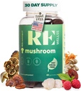 Super Mushroom Gummies I Sugar Free Organic Daily I Chaga Cordyceps Lions Mane Maitake Shiitake Turchia Tail Reishi | Integratori per il supporto cognitivo e immunitario Focus Energy Stress Mood