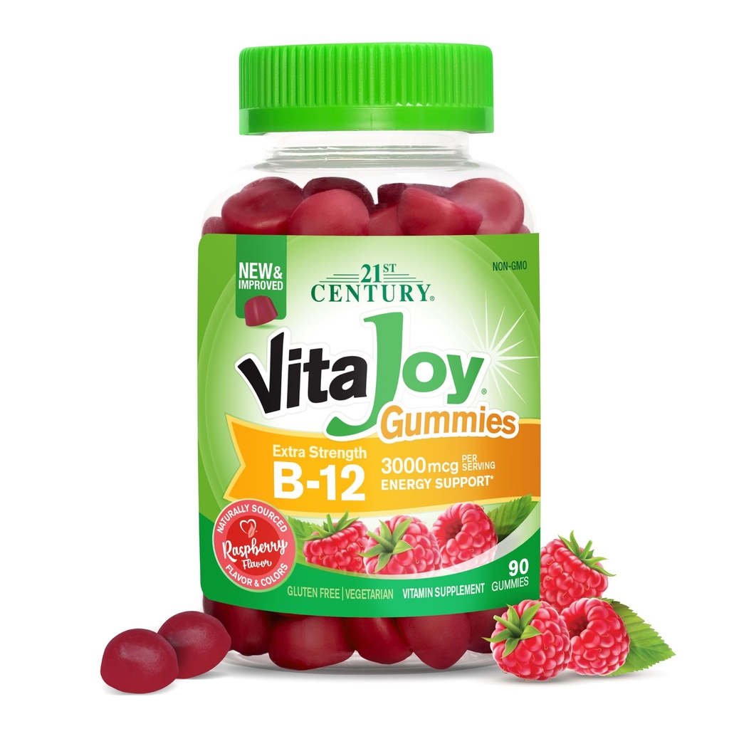 21st Century VitaJoy Extra Forza B-12 3000 mcg Gummies, Raspberry, 90 Conte