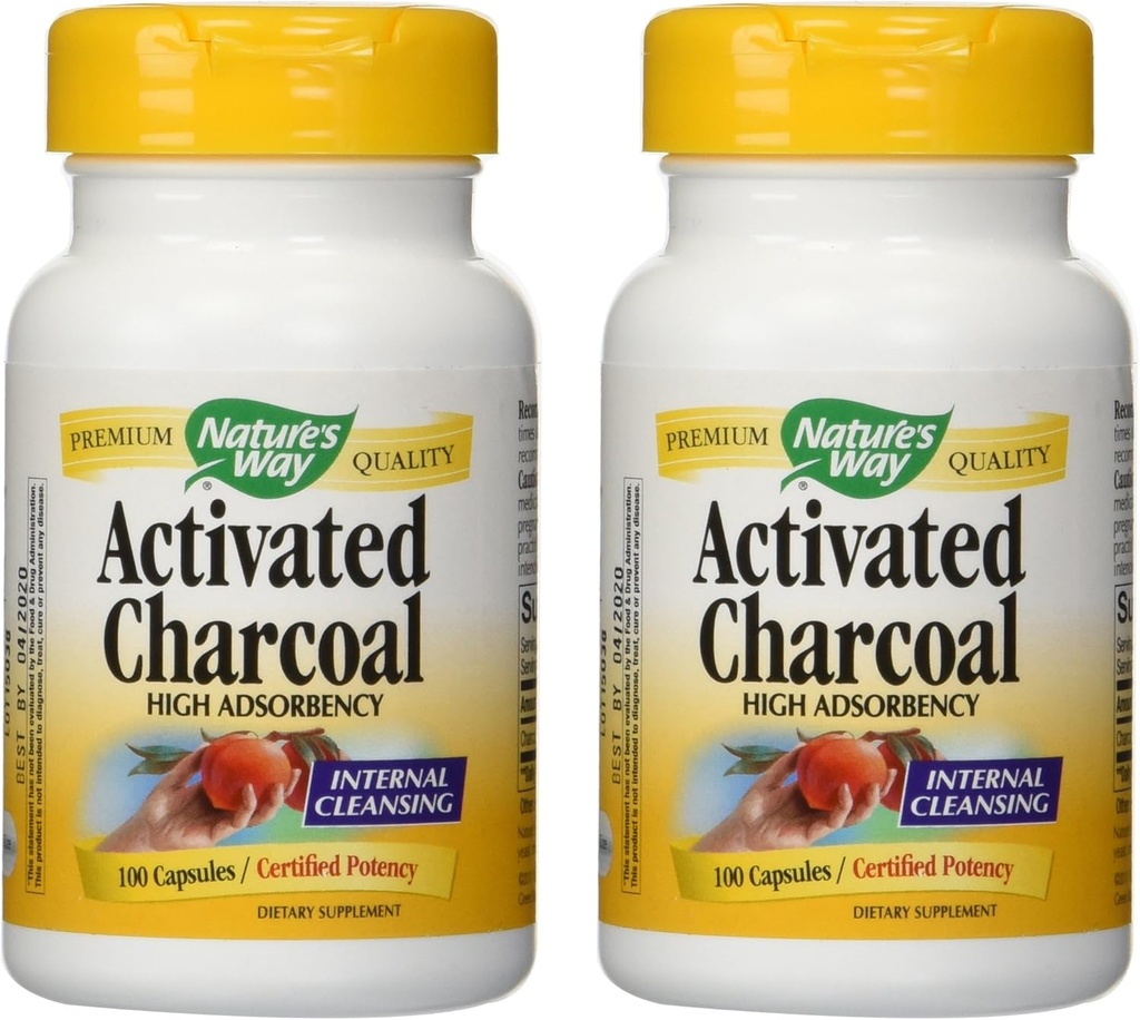 Alta adsorbenza attivata dal Charcoal di modo naturale - 100 capsule 2 confezione