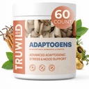 TruWild Adaptogen Blend with Cordyceps Maca Ashwagandha - Miscela di funghi a spettro completo per il supporto quotidiano e la funzione, Formula naturale con 7 ingredienti chiave, 60 capsule