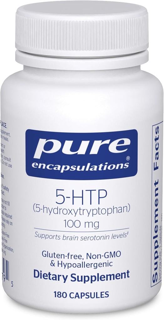 Pure Encapsulations 5-HTP 100 mg - Salute del cervello, Regolazione del sonno e supporto appetito* - 5-Hydroxytryptophan - Gluten Free & Non-GMO - 180 capsule
