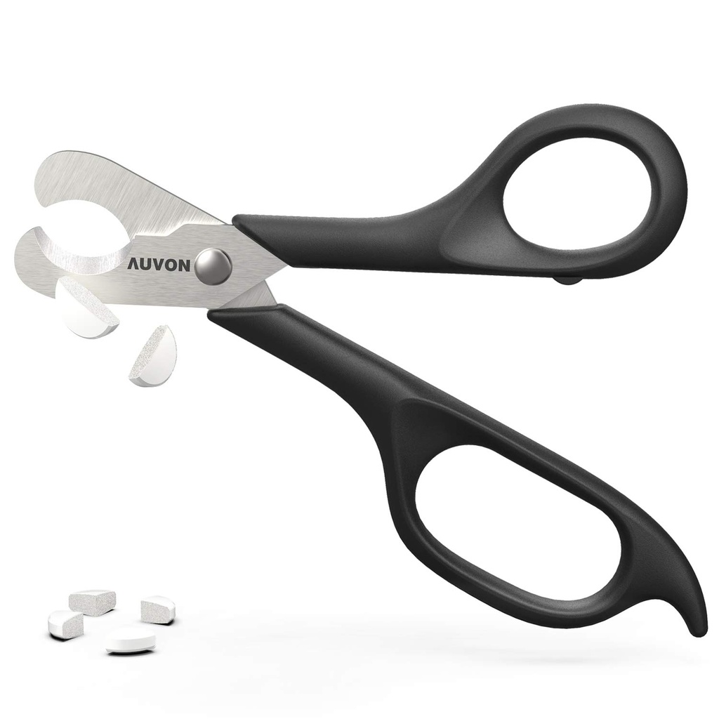 AUVON Forbici-Shaped Pill Cutter, Sharp Blade Pill Splitter per dividere facilmente la maggior parte 5-15mm Vitamine, Compresse e farmaci a metà