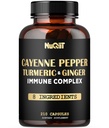 210 Pillole - Cayenne Pepper Capsule Organic con Turmerico, Ginger, Immune Support Complex come Elderberry, Echinacea, Bulbo Aglio - Digestione, Heart Health & Body Management