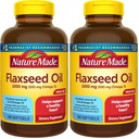 Olio di semi di lino naturale 1000 mg, Integratore alimentare per il supporto della salute del cuore, 180 Softgels (Pack of 2)