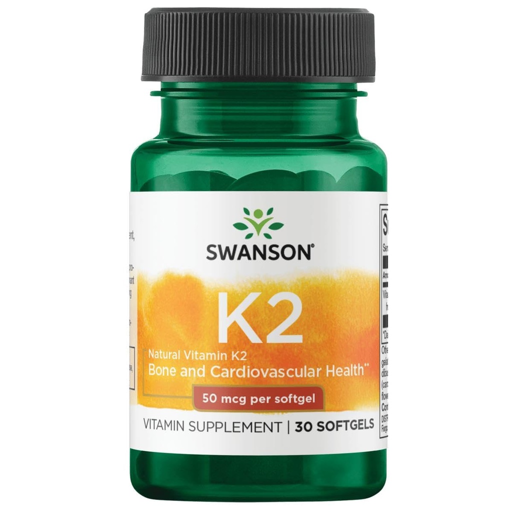 Swanson Natural Vitamin K2 (Menaquinone-7 da Natto) 50 mcg 30 Sgels (1 Confezione)