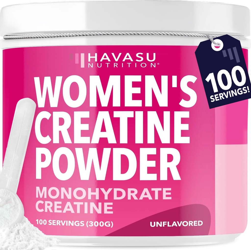 Creatina per le donne - Formulato per le donne - 3g Micronized Creatine Monoidrato Per servire a sostenere l'energia, massa muscolare magra, e Clarity mentale - Unflavored, Vegan, Non-GMO, 100 Serve