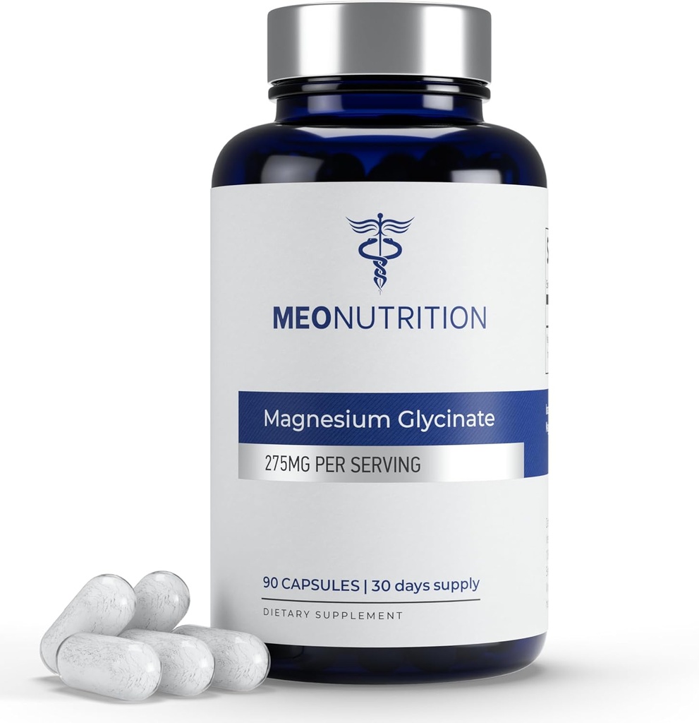 Magnesio Glycinate 275mg per Serving | 90 capsule vegane | Non OGM, Senza glutine, Gentle on Digestion | Supports Sleep, Heart & Bone Health | Made in USA