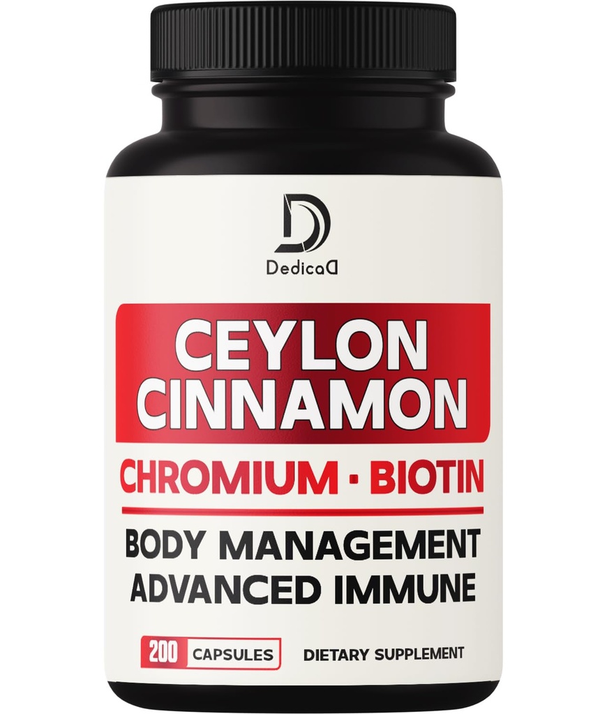 13in1 Ceylon Cinnamon Capsule - 200 Capsule con Cromo Picolinato, Biotina, Seme di Uva, Elderberry & More