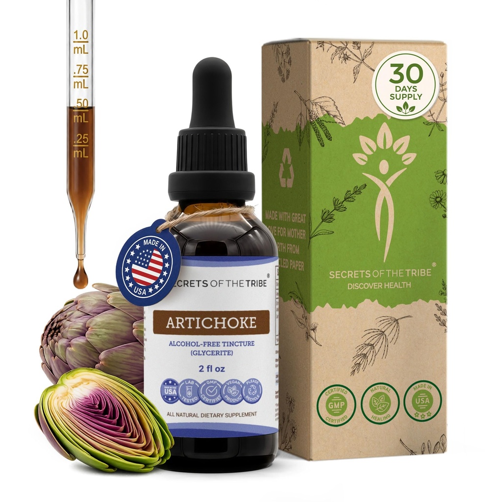 Segreti della Tribe Artichoke Tincture Alcohol-Free Liquid Extract, Artichoke (Cynara scolymus) Dried Leaf (2 FL OZ)