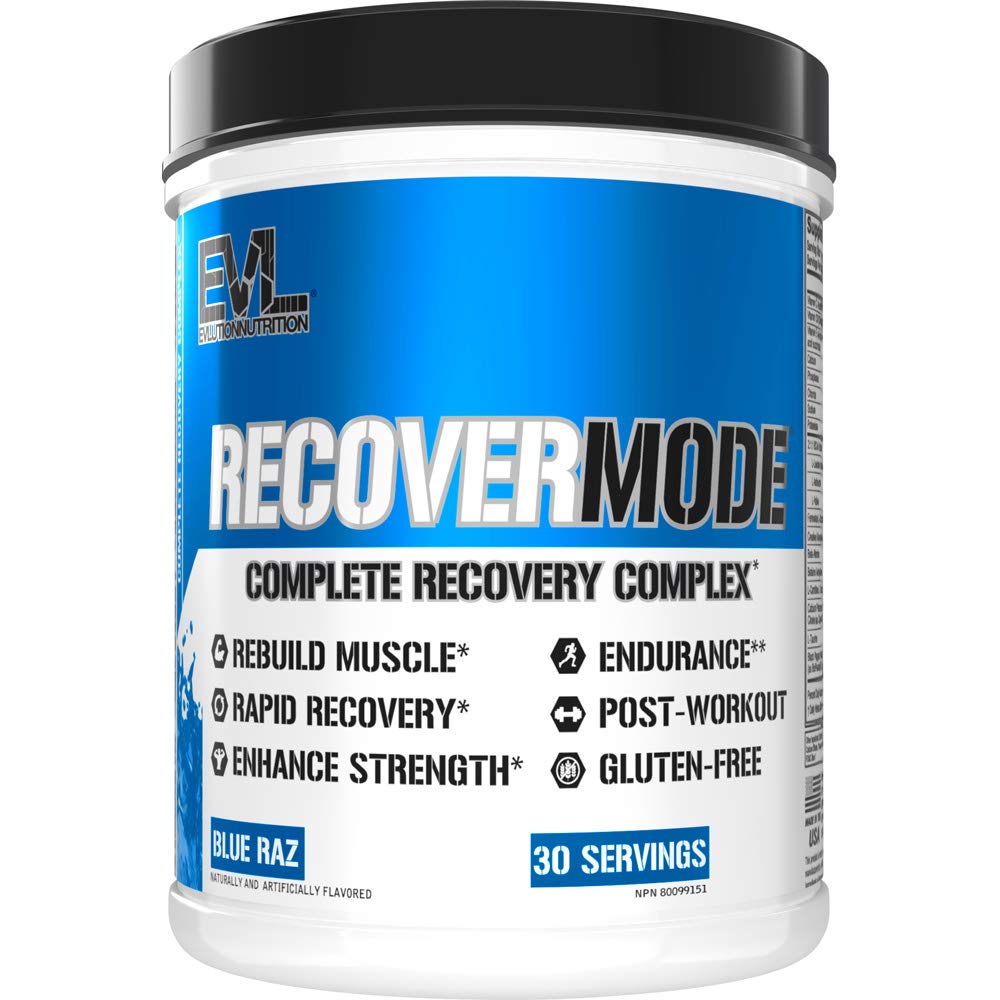 Evlution Nutrition Recover Mode- Complete Post Workout with BCAAs, Immunity Support, Vitamina C, D & E, Elettroliti, Idratazione, Creatina, Glutamina, Beta-Alanina, L-Carnitina, 30 Serve, Raz blu