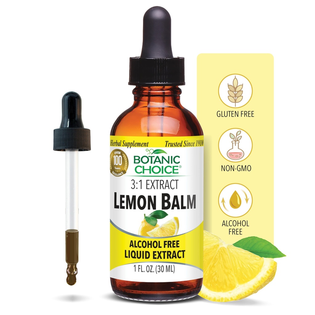 Botanic Choice Limone Balm Liquid Extract, Alcohol Free, Gluten Free-Traditional Support for Tranquility-Fast Acting 1 Fluid Oz