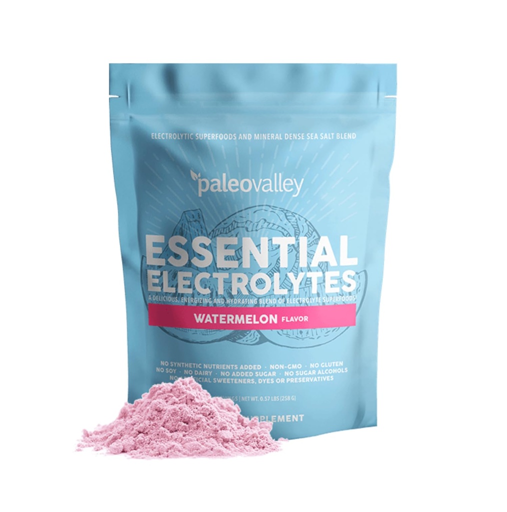 Polvere di elettroliti essenziali di Paleovalley - Polvere di elettrolito di spettro completo per l'idratazione, l'energia e il recupero del muscolo - No Sugar Aggiunto - 28 Servings