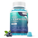 Zucchero senza acetil L-carnitina Gummies, L-Carnitina Supplemento per le donne e gli uomini, con vitamina C & B12, ALCAR per l'energia, il cervello e il supporto di salute del cuore, Vegan, non OGM, 60 Conte