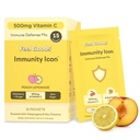 Icona di Immunity Feel Goods, Zucchero Zero, Vitamina C, A, B, D, E & Zinc, Elderberry Organico, Ashwagandha, Bevanda Mix Powder, Vegan, Non OGM, Caffeina & Gluten Free | Peach Lemonade, 15 Conte