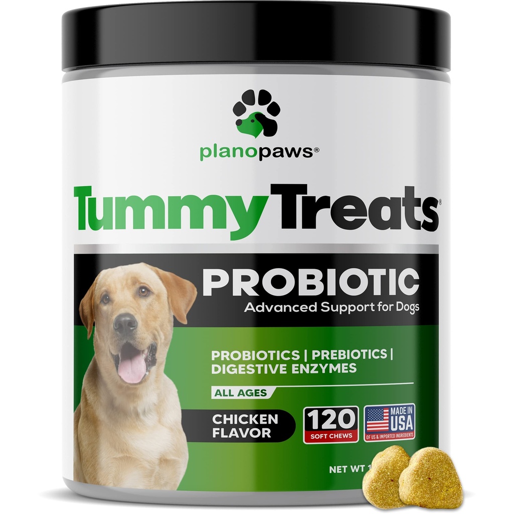 Probiotici per cani salute digestiva - Probiotici per cani e enzimi digestivi - Allergy Relief per cani - Probiotici per cani Gut Health - Puppy Probiotic Tummy Treats - 120 Dog Probiotic Chews