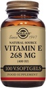 Solgar Vitamin E 268 mg (400 UI), 100 Softgel vegetariani - Antiossidante naturale, Skin & Immune System Support - Vitamina naturale E - Non OGM, Vegan, Gluten Free, Dairy Free - 100 Servings