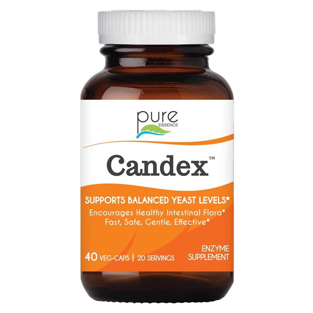 Pure Essence Candex Supplemento - Supplemento di sovracrescita del lievito con enzimi digestivi, aiuto probiotico di infezione del lievito per gli uomini e le donne - 40 capsule