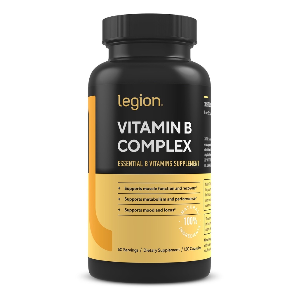 LEGION Vitamina B-Complex (120 capsule) - Vitamina B Complex con Choline e Inositol Supporti Mood & Liver Funzione - Vegan B Complex Vitamins Support Energy Metabolism & Muscle Function
