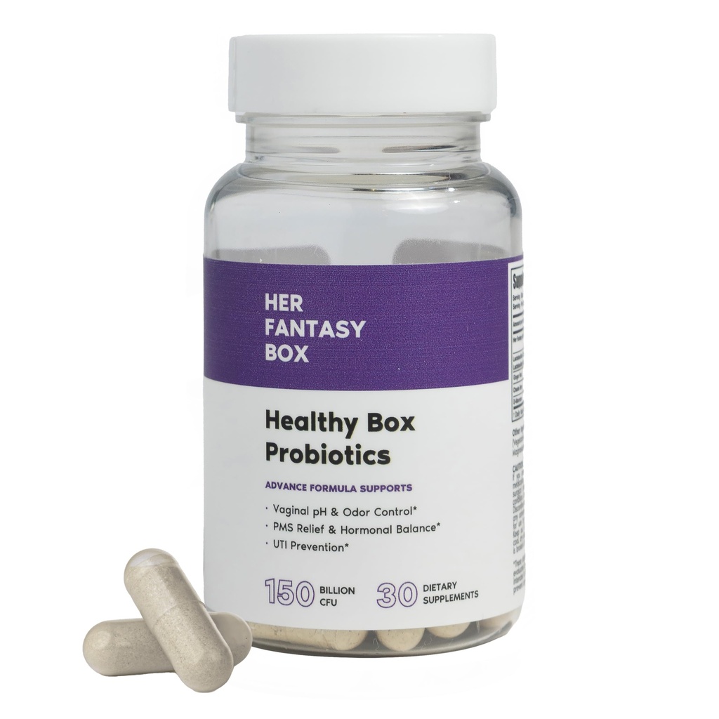 Il suo Fantasy Box | Healthy Box | Probiotici vaginali per le donne – Prebiotici + Advanced Lactobacillus Blend – bilancia ormonale, PMS Relief – Supporto per la salute femminile con mirtillo e D-Mannose