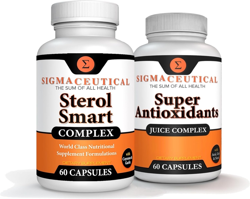 Niacin – Beta Sitosterol – Policosanolo – Sterols vegetali - Aglio – Supplemento Cayenne Plus Super Antiossidante Supplemento - Goji Berry, Acai Berry, Mangosteen, Resveratrol, Pomegranate & Noni
