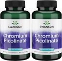 Swanson cromo picolinato - integratore naturale Promuovere il metabolismo e la gestione del peso - Supporta livelli di zucchero nel sangue sani già all'interno della gamma normale - (200 capsule, 200 mcg ogni) 2 confezione