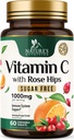 Vitamina C Chewable 1000mg - Antiossidanti ad alta resistenza per un potente supporto immunitario w/Vitamin C & Rose HIPS - Potente integratore alimentare VIT C Chews, Natural Orange Flavor, Vegan, Non OGM - 60 compresse