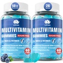 Multivitaminico etilato per uomini/donne Gummies, Mens/Donne Multivitamin 50 Plus, con Glucosamine Chondroitin MSM Echinacea Zucchero Masticabile Gratuito Multi Vitamine B D3 K2 A C E per adulti Anziani, 120 Ct