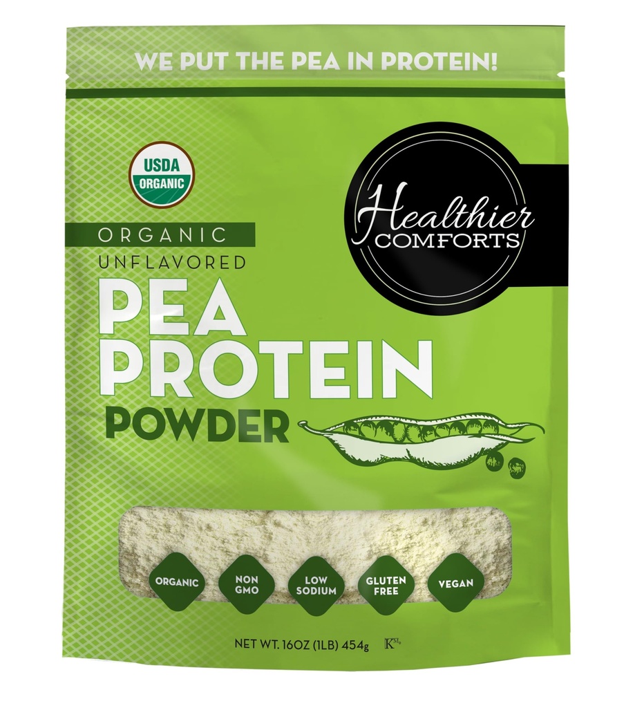 Polvere di proteine di pea non aromatizzata - basso sodio (1 lb.) | Stati Uniti coltivato e processato | 100% polvere di proteine vegetali | Kosher, senza glutine, non OGM, Keto Friendly (16oz)