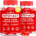 Gummie di Aceto di Sidro di Mele, Gummie di Keto ACV con Probiotici, Vitamina B12 & Keto Support, 2000 mg ACV con Madre per Digestione, Metabolismo, Cleanse & Detox Diet, Vegan, Basso Zucchero, 120 Conti